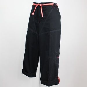Nike black orange cropped roll up golf capri pants